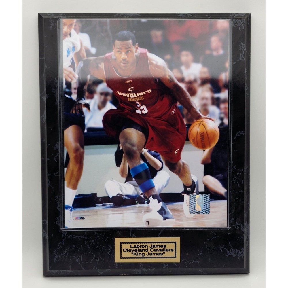 LABRON JAMES WALL PLAQUE KING JAMES CLEVELAND CAVALIERS MARBLED FRAMED